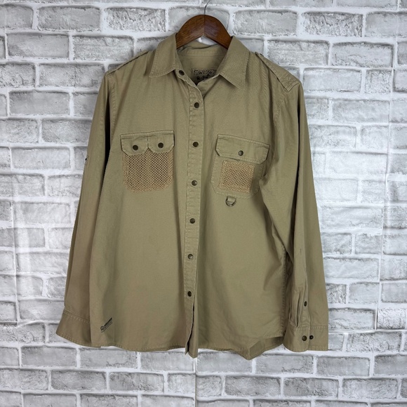 Lauren Ralph Lauren 67 Backcountry Outfitters Safari Snap Field Shirt Size LARGE - Picture 1 of 9
